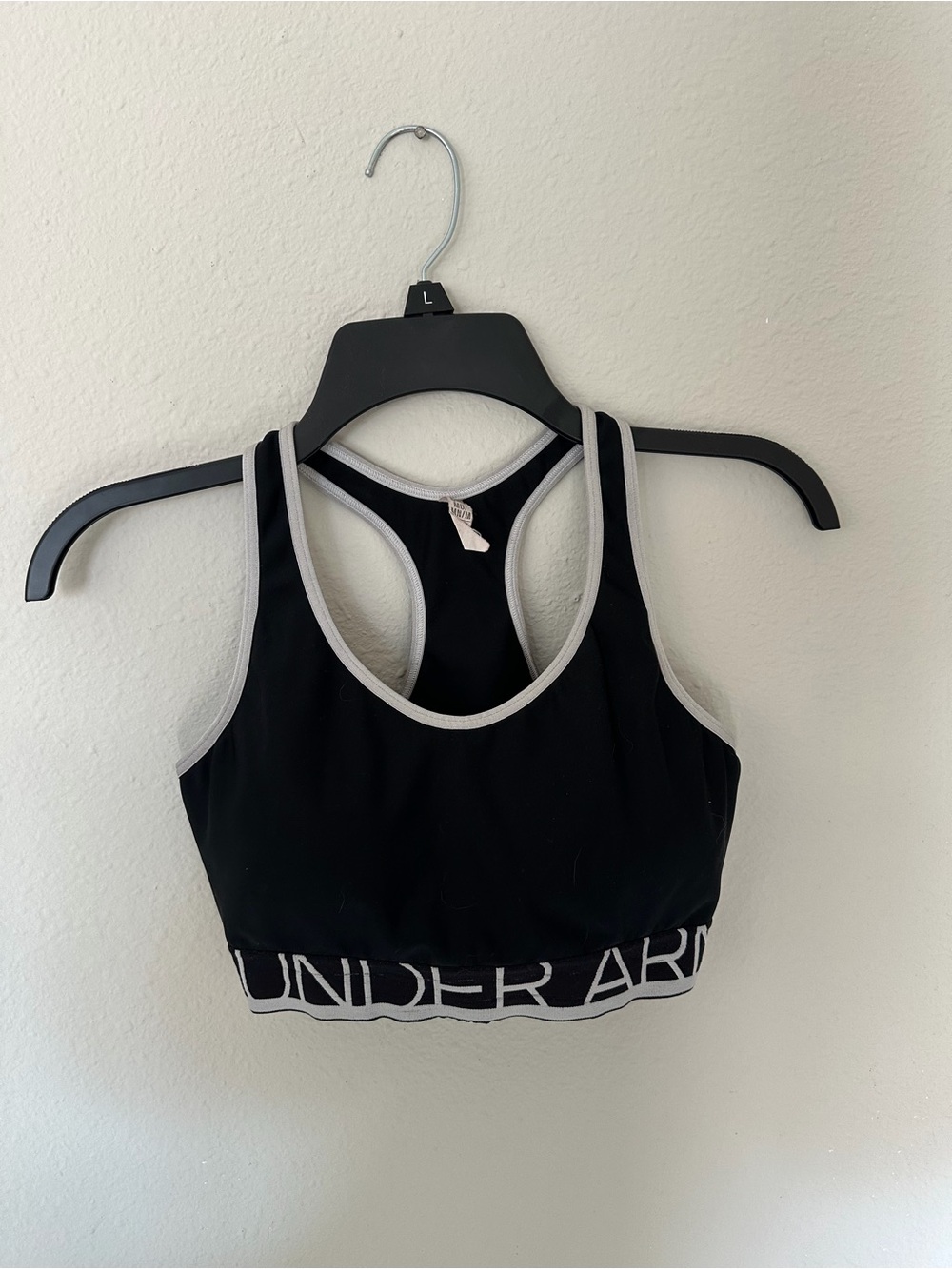 Under Armour Black Sports Bra with Light Gray Trim
